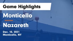 Monticello  vs Nazareth  Game Highlights - Dec. 10, 2021
