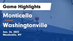 Monticello  vs Washingtonville  Game Highlights - Jan. 26, 2022