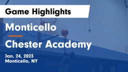 Monticello  vs Chester Academy Game Highlights - Jan. 24, 2023