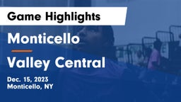 Monticello  vs Valley Central  Game Highlights - Dec. 15, 2023