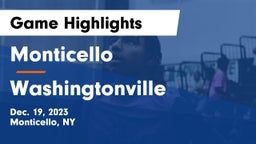 Monticello  vs Washingtonville  Game Highlights - Dec. 19, 2023