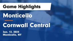 Monticello  vs Cornwall Central  Game Highlights - Jan. 12, 2024