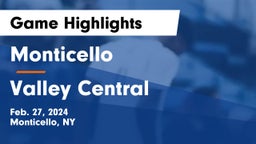 Monticello  vs Valley Central  Game Highlights - Feb. 27, 2024