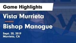 Vista Murrieta  vs Bishop Manogue  Game Highlights - Sept. 20, 2019