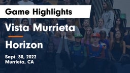 Vista Murrieta  vs Horizon  Game Highlights - Sept. 30, 2022