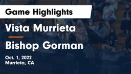 Vista Murrieta  vs Bishop Gorman Game Highlights - Oct. 1, 2022