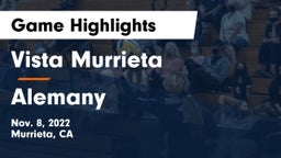 Vista Murrieta  vs Alemany  Game Highlights - Nov. 8, 2022