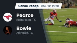 Recap: Pearce  vs. Bowie  2020