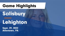 Salisbury   vs Lehighton  Game Highlights - Sept. 29, 2022