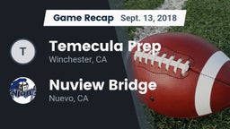 Recap: Temecula Prep  vs. Nuview Bridge  2018