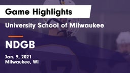 University School of Milwaukee vs NDGB Game Highlights - Jan. 9, 2021