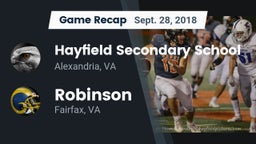 Recap: Hayfield Secondary School vs. Robinson  2018