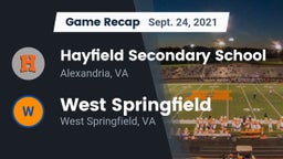 Recap: Hayfield Secondary School vs. West Springfield  2021