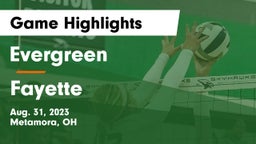 Evergreen  vs Fayette  Game Highlights - Aug. 31, 2023