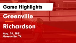 Greenville  vs Richardson  Game Highlights - Aug. 26, 2021