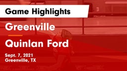Greenville  vs Quinlan Ford  Game Highlights - Sept. 7, 2021