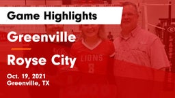 Greenville  vs Royse City  Game Highlights - Oct. 19, 2021