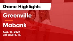 Greenville  vs Mabank  Game Highlights - Aug. 25, 2022