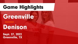 Greenville  vs Denison Game Highlights - Sept. 27, 2022