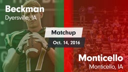 Matchup: Beckman  vs. Monticello  2016