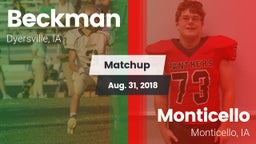Matchup: Beckman  vs. Monticello  2018