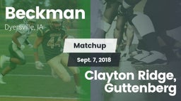 Matchup: Beckman  vs. Clayton Ridge, Guttenberg 2018