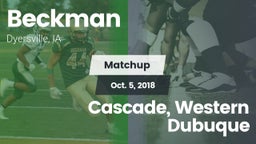 Matchup: Beckman  vs. Cascade, Western Dubuque 2018