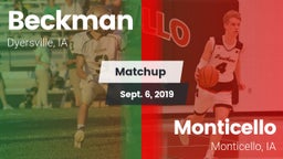 Matchup: Beckman  vs. Monticello  2019
