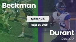 Matchup: Beckman  vs. Durant  2020