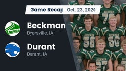 Recap: Beckman  vs. Durant  2020