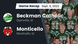 Recap: Beckman Catholic  vs. Monticello  2022