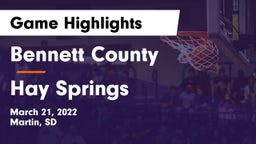 Bennett County  vs Hay Springs Game Highlights - March 21, 2022