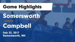 Somersworth  vs Campbell  Game Highlights - Feb 22, 2017