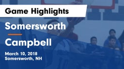 Somersworth  vs Campbell  Game Highlights - March 10, 2018