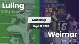 Matchup: Luling  vs. Weimar  2020