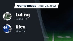 Recap: Luling  vs. Rice  2022
