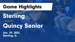 Sterling  vs Quincy Senior  Game Highlights - Jan. 29, 2022