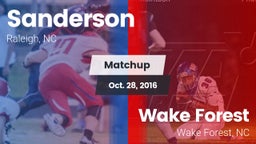 Matchup: Sanderson High vs. Wake Forest  2016