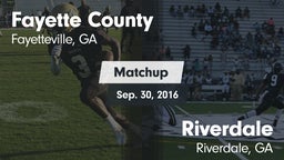 Matchup: Fayette County  vs. Riverdale  2016