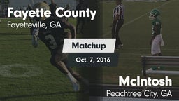 Matchup: Fayette County  vs. McIntosh  2016