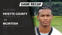 Recap: Fayette County  vs. McIntosh  2016