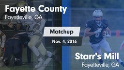 Matchup: Fayette County  vs. Starr's Mill  2016