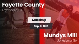 Matchup: Fayette County  vs. Mundys Mill  2017