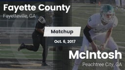 Matchup: Fayette County  vs. McIntosh  2017