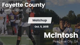 Matchup: Fayette County  vs. McIntosh  2018