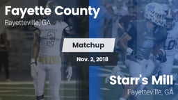 Matchup: Fayette County  vs. Starr's Mill  2018