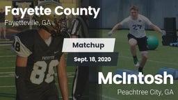 Matchup: Fayette County  vs. McIntosh  2020