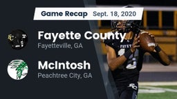 Recap: Fayette County  vs. McIntosh  2020