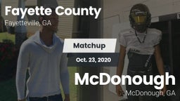Matchup: Fayette County  vs. McDonough  2020