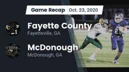Recap: Fayette County  vs. McDonough  2020